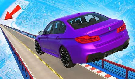 Гонка с трюками на автомобиле мега рамп