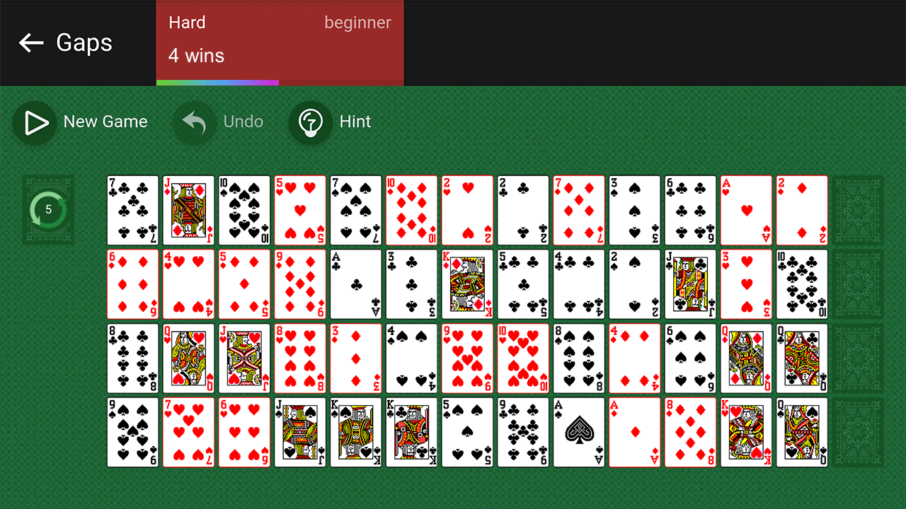 Play Gaps Solitaire Cards Video Game Online For Free With No App