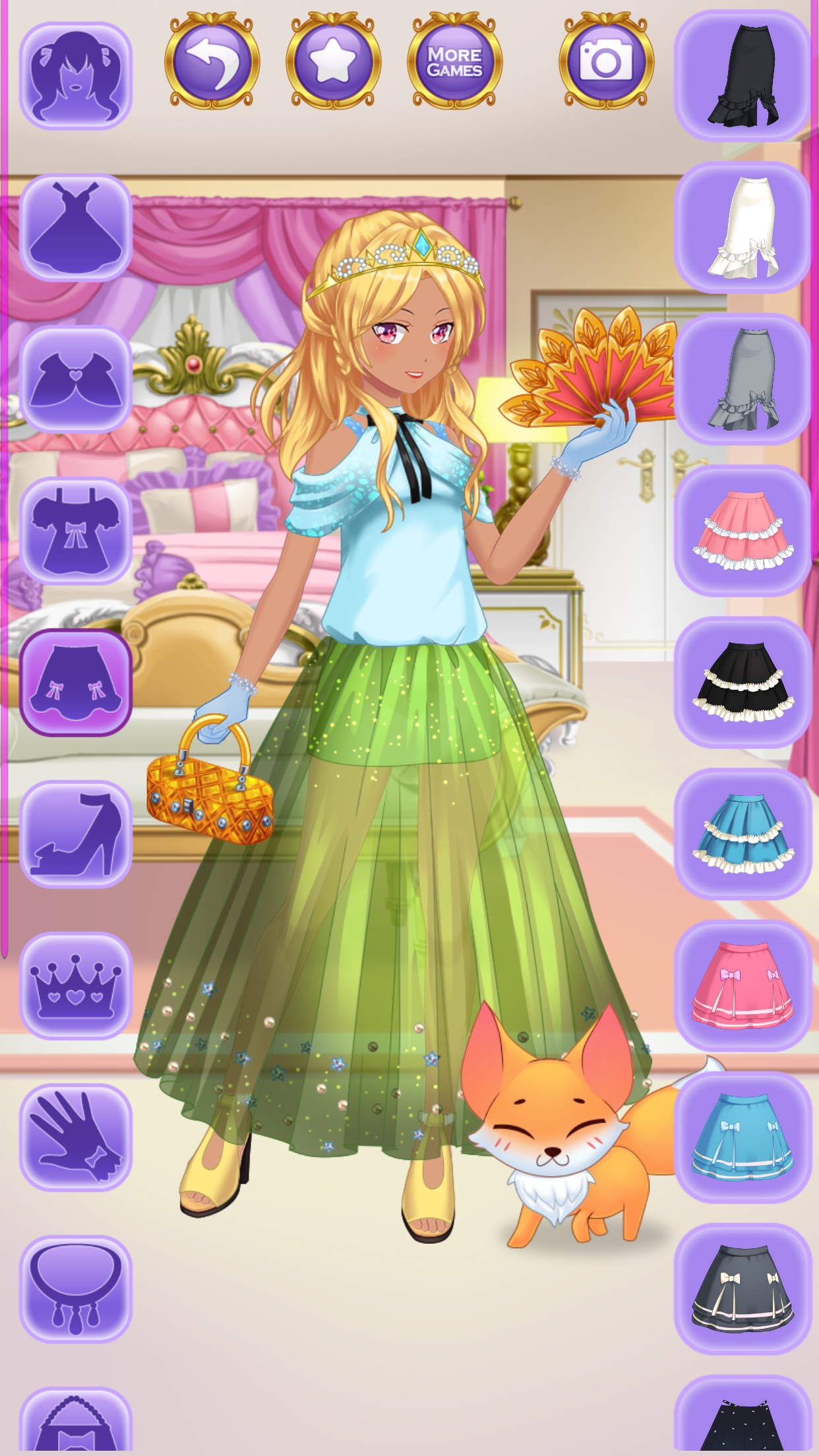 open lace back dress Anime Princess 2:Dress Up Game