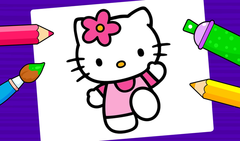 Hello Kitty coloring pages for kids - Hello Kitty Kids Coloring Pages