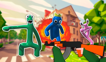 Shooter with Rainbow Friends 2. Defeat them!