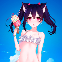Anime chan in swimsuits puzzles