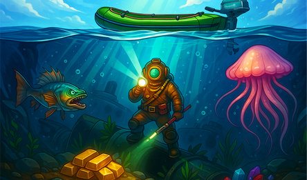 Металлический водолаз