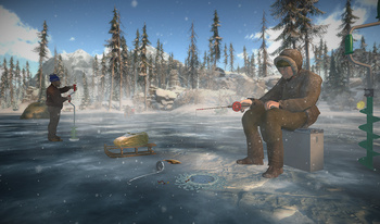 Ice fishing. Fishing 3d