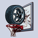 Basketball with tires