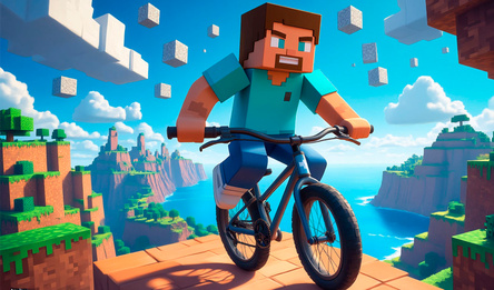 Обби нубик на велосипеде