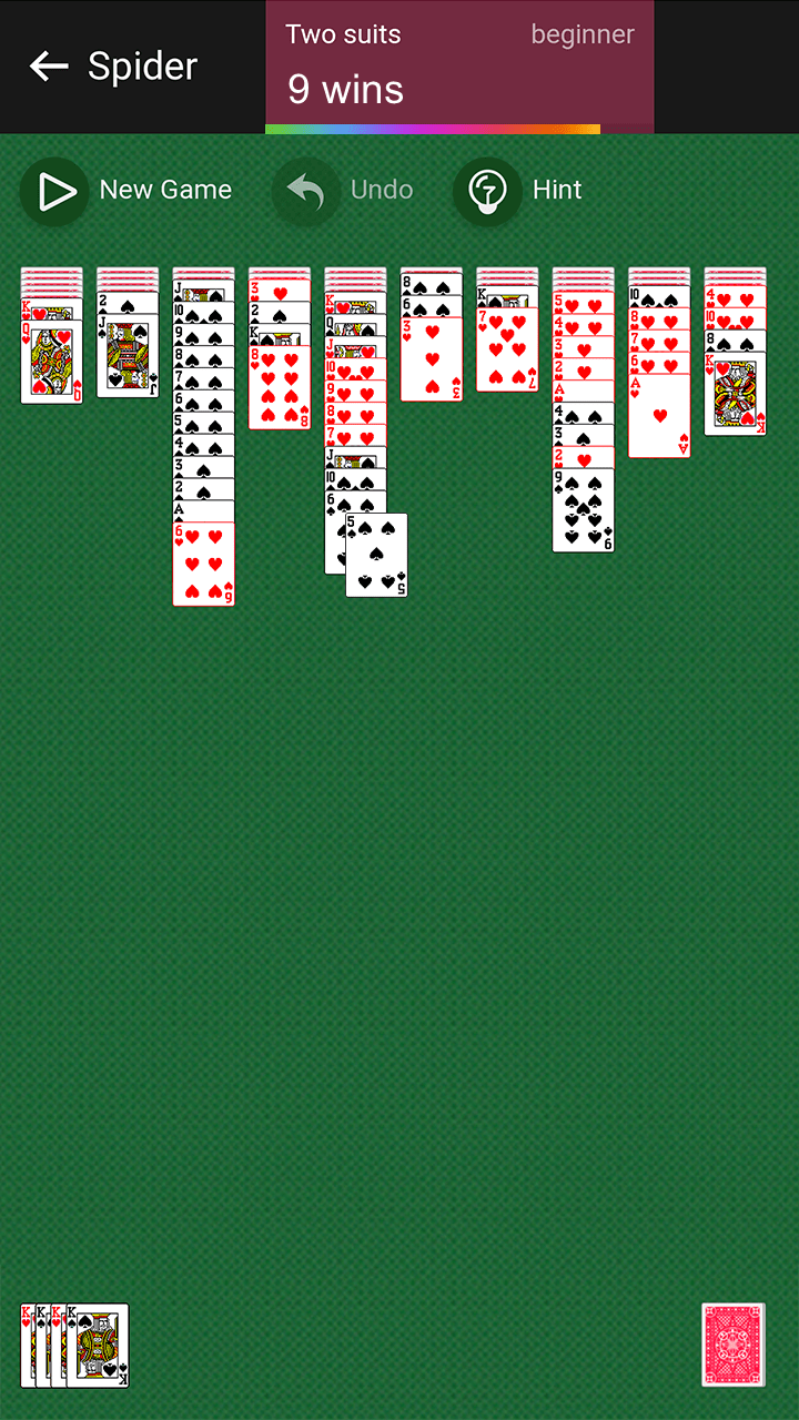 Spider Solitaire (1, 2, e 4 naipes) — Jogue online gratuitamente em Yandex  Games