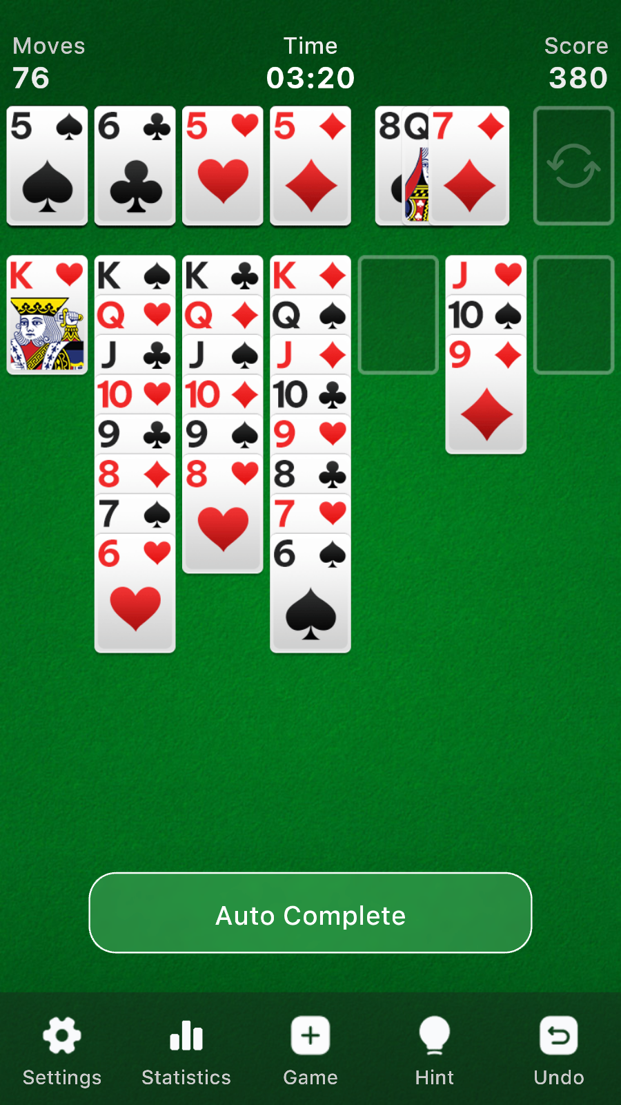 Classic Solitaire — play online for free on Yandex Games