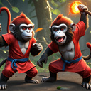 Monkeys battle