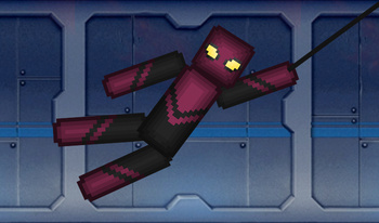 Полёт стикмена героя на крюке!