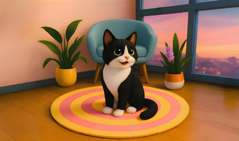 Cartoon cat: Озорной котенок