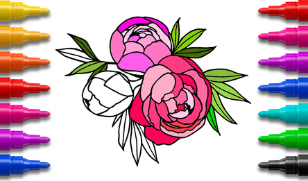 Раскраска Цветы