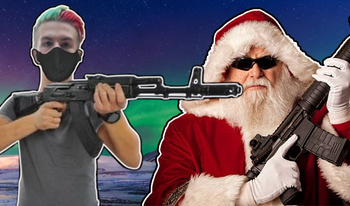 Red Santa vs Blue Santa: Front