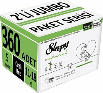 Sleepy Bebek Bezi Natural Beden:5 11-18 kg Junior 360'lı