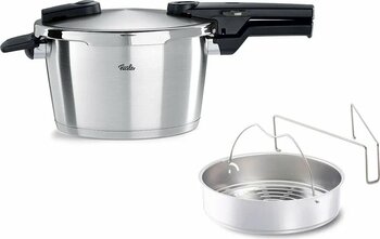 Fissler Vitaquick Premium 4,5 Litre Düdüklü Tencere + Buharda Pişirme Aparatı