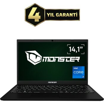 Monster HUMA H4 V5.2.1 Black Intel Core i7 1255U 16 GB RAM 1 TB SSD Windows 11 14,1'' FHD 60 Hz Taşınabilir Bilgisayar