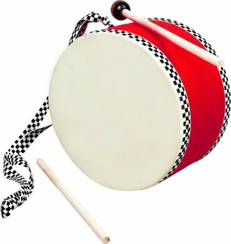 Askılı Deri Çocuk Davulu 2 Tokmaklı Davul 17 Cm Kırmızı Davul