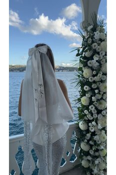 Bride Glim Bride To Be Baskılı Saten Fiyonk Gelin Duvağı Tokalı - Bride To Be, After Party, Bekarlığa Veda