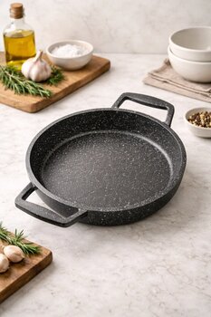 Evila Döküm Sahan 21cm | Yapışmaz Yüzey, Çift Kulplu Tava