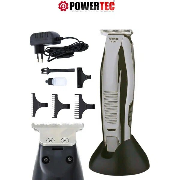 Powertec TR-1058 1 Başlık Gri 0,1 mm Minimum Kesim 3.7 v/DC Saç Sakal Ense Vücut Tıraş Makinesi
