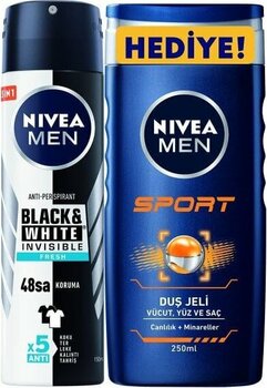 Nivea Men Black&Wite Erkek Deodorantı 150 Ml + Sport Duş Jeli 250 Ml