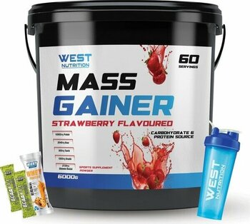 West Nutrition Mass Gainer Karbonhidrat Tozu 6000 Gr + Shaker - 6000 Gr Çilekli