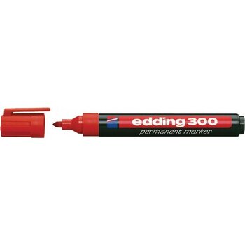 Braventa Collection Edding 300 Permanent Markör - Kırmızı - 10 Kalem - 1,5-3 mm Yuvarlak Uçlu - Standart