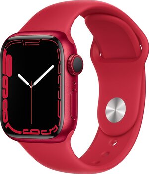 Apple Watch Series 7 GPS 41mm Kırmızı Alüminyum Kasa ve Spor Kordon Akıllı Saat