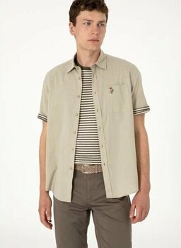 U.S. Polo Assn. Comfort Fit Elfy 2XL Dik Yaka Yeşil Kısa Kol Gömlek