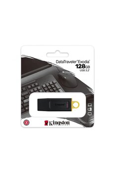 KINGSTON DTX/128GB USB 3.2 Data Traveler Exodia Gen 1 Flash Disk (Siyah - Sarı)