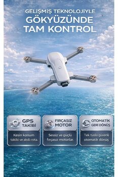 Gps Destekli Profesyonel Drone - Fırçasız Motorlu Ve Çift Kameralı Akıllı Uçuş Seti