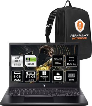 ACER Nitro V15 i5-13420H 8GB 512GB SSD RTX3050/6GB 15.6'' 144Hz FHD W11H Gaming Laptop & PER4 ÇANTA