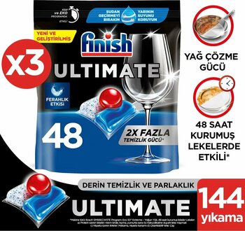 Finish Ultimate Bulaşık Makinesi Deterjanı Kapsül Tablet 144 Adet (48 x 3)
