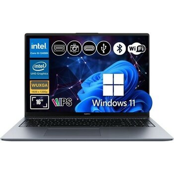 Huawei Matebook D16 2024 I5-12450H 16GB Ram 256GB SSD WIN11PRO 15.6" Notebook MCLF-W5651 ATL12 - 256 GB - 16 GB