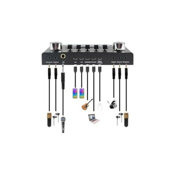Daisy Home BM800 Live Plus Set Efektli Ses Kartı Mikrofon Stand Kayıt Canlı Yayın Seti (Pc ve Telefon) - 1 GB - Acı Kahverengi - Option-1
