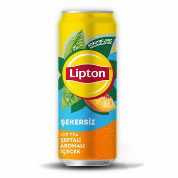 Lipton Ice Tea Şekersiz Şeftali Aromalı Soğuk Çay Kutu 330 Ml
