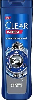 Clear Men Arındırıcı Kömür 3 in 1 Kepeğe Karşı Şampuan ve Duş Jeli 350 ml
