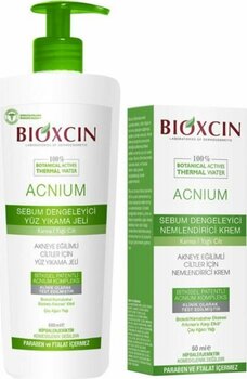 Bioxcin Acnium Akneye Eğilimli Ciltler Için Yüz Yıkama Jeli+Nemlendirici Krem