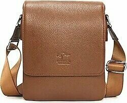 KANGAROO KINGDOM 7279-t Erkek Taba Hakiki Deri Postacı Çantası