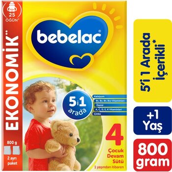 Bebelac 4 Çocuk Devam Sütü 1 Yaş+ 800 Gr