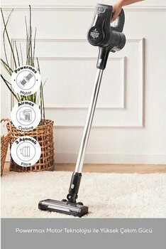 Karaca Vantuz Power Force 350 W Siyah Dikey Süpürge