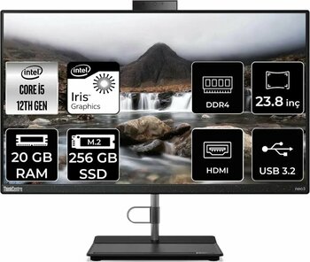 Lenovo Thinkcentre Neo 30a İ5 1235u 20gb Ram 256gb Ssd 23.8" Fhd Fdos All In One Pc 12ce004ktx