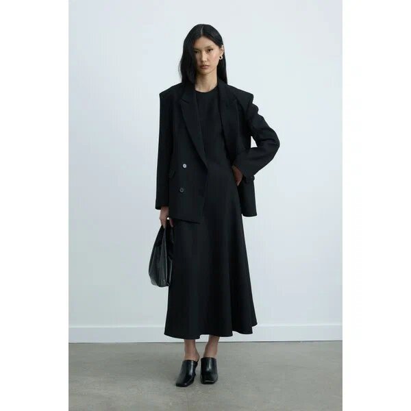 Suud Collection Janet Kruvaze Blazer Siyah Dokuma 42 Ceket