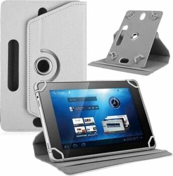 General Mobile E-Tab 20 Uyumlu 10.1 Beyaz Deri Tablet Kılıfı