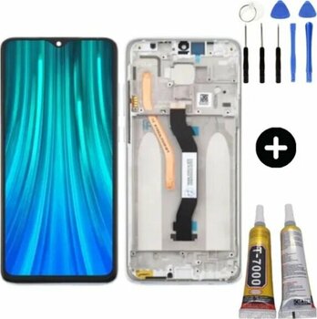 Xiaomi Redmi Note 8 Pro Uyumlu Çıtalı Hk Lcd Ekran Dokunmatik Beyaz + Montaj Seti Çok Renkli