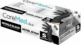 Bimel Coremed Pudrasız Nitril Eldiven S Beden Siyah 100'lü