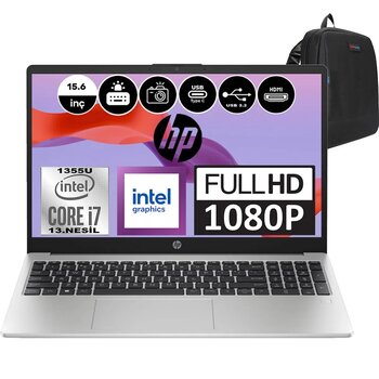 Hp 250 G10 Intel Core I7 1355u 8gb 512gb Ssd Intel® Iris® Xᵉ Freedos 15.6" Fhd Taşınabilir Bilgisayar 9g1e6etf02 + Weblegelsin Çanta