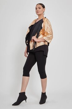 VERDA Kadın Bakır Siyah Parlak Ceket 42 Beden