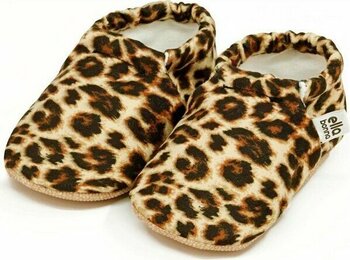 Ella Bonna Desenli Bebek Patiği, Kaydırmaz Taban, Ev Kreş Ayakkabısı Panduf, Leopar Desenli - 23