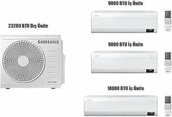 Samsung Windfree 6.8 Kw 1 Dış + 3 İç Ünite (9+9+18) Duvar Tipi Multi Klima